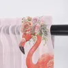 Gordijn Ins Nordic Roze Flamingo Bloemenbord Klein Raam Tule Pure Korte Slaapkamer Woonkamer Home Decor Voile Gordijnen