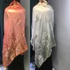 Sjaals KASHKAHA Afrikaanse Dubai Katoen Pashmina Voor Bidden Borduurring Diamanten Sjaal Wrap Chemische Kant Stola Netto Sjaal Hoofdband Moslim Q231031