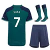 23/24 Futebol 11 Gabriel Martinelli Jersey Masculino Conjunto Infantil Clube 7 Bukayo Saka 8 Martin Odegaard 21 Fabio Vieira 1 Aaron Ramsdale 9 Kai Havertz Camisa de Futebol Kits ASenNa