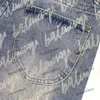 xinxinbuy Pantaloni uomo donna firmati corsivo Graffiti Letter stampa Denim 1854 Primavera estate Pantaloni casual nero blu grigio S-2XL