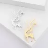 Brooches Stainless Steel Deer For Women Men Christmas Animal Reindeer Sika Casual Office Brooch Pin Gifts