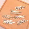 15 stijlen Zilver Goud Letter Woord Strass Kristal Haarspeld Hairgrip Hairclips Haar Clip Grip Pin Barrette Ornament Haaraccessoires