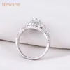 Newshe 1 9 Ct 2 pièces solide 925 en argent Sterling bague de mariage ensembles de fiançailles bijoux de mode pour les femmes JR4844 wzw2672