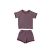 ملابس الملابس ملابس الأطفال 2023 تصميم العلامة التجارية الصيفية Baby Boy Girls Short Sleeve Shorts 2 pcs لأسفلات طفل صغير