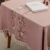 テーブルクロスピュアカラーストライプジャクアード地方プレーンプレーン刺繍布_kng908