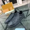 Lvshoes luxemburg sneakers rivoli sko casual skor svart vit bicolor kalv läder skor gummi yttersula mens designers sneakers 06