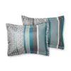 Conjuntos de cama 7 peças Princeton Woven Jacquard Comforter Set Teal Stripe FullQueen 231030