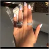 Sieraden Drop Delivery 2021 Vecalon Starlight Promise Ring 925 Sterling Sier Vijf oogverblindende lagen Diamond Cz Engagement Wedding Ban309l