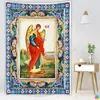 Decorazioni natalizie Icona di Cristo Arazzo cattolico ortodosso Gesù Ester Arazzo appeso a parete Boho Estetica Camera da letto Sfondo natalizio Decor 231030