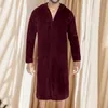 Vêtements de nuit pour hommes, peignoir en velours corail d'hiver, pyjama doux, moelleux, ultra confortable, fermeture éclair, capuche rembourrée, épaisse plus longue