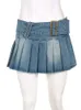 Gonna a pieghe in denim Wome Split Openwork Rokken Dames Zomer Stree Versatile Spice Girls Solid Casual Saias Feminino