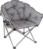 Móveis de acampamento MacSports C932S-129 Almofada acolchoada ao ar livre dobrável Lounge Pátio Club Chair cinza