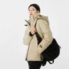 Casacos de trincheira femininos inverno coreano puffer jaqueta mulheres para baixo casaco de algodão com capuz parka grosso quente manga longa casual solto roupas pretas