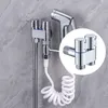 Angle s Zinc Alloy Wall Mount Toilet Bidet Sprayer Set One In Two Out Water Cleaning for Bathroom Accessories 231030