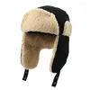 Beret Camoland termiczny faux fauber polarowy bombowy kapelusz dla kobiet mężczyzn Rosja Ushanka z gogle zimowe ciepłe czapki śniegowe