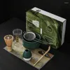Conjuntos de chá 2023 Camping Matcha Set Japonês Whisk Cerâmica Tigela de Chá Ferramentas Modernas Colher Colher Toalha
