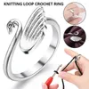 Cluster Rings Romantic Finger Ring Knitting Crochet Band justerbar öppen