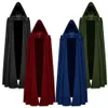 S-3XL Renaissance Devil Wizard Hooded Cloak Cosplay Costume Medieval Retro Gothic Men Long Style Cape Halloween Costumes