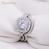 Newshe 1 9 Ct 2 pièces solide 925 en argent Sterling bague de mariage ensembles de fiançailles bijoux de mode pour les femmes JR4844 wzw2672