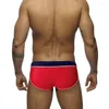 Homens Swimwear Com Push Pad Cor Sólida Costura Troncos De Natação Europa América Moda Sexy Biquínis Verão Praia Surf Quick Dry Briefs