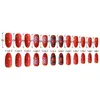 False Nails Christmas Red Round Head Press On Ultra-flexible Long Lasting Fake For Professional Nail Art Salon Supply