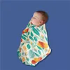 Couvertures d'emmaillotage Elinfant mignon doux imprimé bébé serviette enveloppement 120x110 cm bambou coton mousseline couverture d'emmaillotage 231031