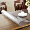 Pano de mesa 1.0mm toalha de mesa de pvc transparente à prova d'água capa à prova de óleo cozinha tapete de chão de vidro macio de grandes dimensões