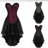 burlesque corset and skirt set lace corset dress Gothic gowns corsets and bustiers party plus size vintage Drop 1186d