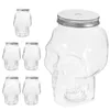 Vases 6 pièces bouteilles d'eau en plastique Halloween jus de scellage lait transparent anti-fuite boisson froide portable