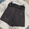 Outono novo SP-P corpo inteiro diamante quente brilhante indústria pesada cinto design calças de perna larga calças de moda tendência feminina