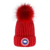 Hot verkoop Designer Winter cap Gebreide Beanie Wollen Hoed Mannen Vrouwen Chunky Knit Dikke Warme faux fur pom Mutsen Hoeden vrouwelijke Motorkap