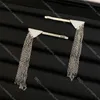 Chic Triangle Tassel Hair Clips Silver Barrettes Girl Designer Hairpin Party Show Night Club Hair Jewelry