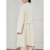 Women's Wool Blends White Double-sided Cashmere Coat Women's Wool Suit Coat Long Horn Buckle Woolen Coat Thickened Wool Winter Coat Cashmere 231030