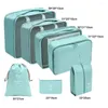 Storage Bags 7 Pcs Pure-Color Travel Luggage Organiser Large Capacity Finishing Bag For Outdoor