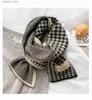 Sciarpe Nuovo caldo cashmere lavorato a maglia sciarpa pied de poule unisex donna uomo fazzoletto da collo di lusso femminile plaid avvolge regalo 20 * 160 cm Q231031