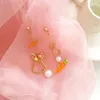 Backs Earrings Japanese Style Hollow Out Carrot Pearl Asymmetric Clip Funny Cartoon Animal On For Women Girls