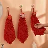 Полотенце красное Chenille мягкое полотенце для рук в китайском стиле QuickDry Abressent Cartoon Wipe Partkercheef для домашней вышивки ванной комнаты 220901