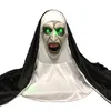 Party Masken LED Horror Die Nonne Maske Cosplay Gruseliges Latex mit Kopftuch Led Licht Halloween Requisiten Deluxe 220901