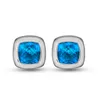 Stud Earring 925 Sterling Silver Sieraden 11 mm Blauwe Topaz Agate met diamanten prachtige oorbel voor vrouwen