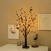 Nattlampor 24 LED Red/Glod Fruit Table Lamp Battery Operated Copper Wire Tree Branch Warm Vit For Kids 'Bedroom Indoor Decor