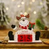 UPS juldekoration Advent Countdown Kalender Desktop Ornament Träblock Santa Snowman Reindeer bordsskiva
