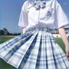 Saias 27 Saia plissada de estilo Mini Y2K Summer A-Line Plaid Women Women Harajuku Tennis Japonês Uniforme Escolar Curto