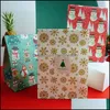 Gift Wrap New Christmas Gift Packaging Bag Snowman Tree Penguin Food Diy Baking Snack Kraft Paper Flat Pocket Drop Delivery 2021 Home Dhew9
