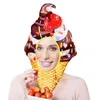 Christmas Costume Hats Tree Santa Strawberry Pizza Dounut Design Funny Christmas New Year Cosplay Accessory