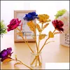 Decorative Flowers Wreaths Christmas Day Gift 24K Gold Foil Plated Rose Creative Gifts Lasts Forever For Valentine Es Girl 388 V2 Dr Dhwoz