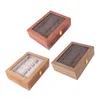 Scatole per orologi 10 SLOT LEGNO MASSELLO VETRO COLLEZIONE ESPOSITORE SCATOLA IMMAGAZZINAGGIO CUSTODIA REGALO