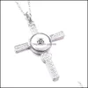 Pendentif Colliers Croix Snap Bouton Coeur Pendentif Collier En Acier Inoxydable Chaîne Fit 18Mm Snaps Boutons Femmes Bijoux Drop Livraison 2 Dhny6