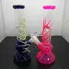 Cachimbos de fumaça Narguilé Bong de vidro Bongs de óleo e água Conjunto de vidro com padrão de arame incrustado colorido