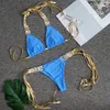 Kadın Mayo Rhinestone Crystal Daimond Tassel Bikini 2022 Kadın Mayo Kadın İki Parçaları Set Halter Mayo Takım