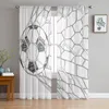 Perde Futbol Net Hedefi Sketch Sheer Pencere Perdeleri Yatak Odası Odası Modern Tül Voile Drapes El Kitchen